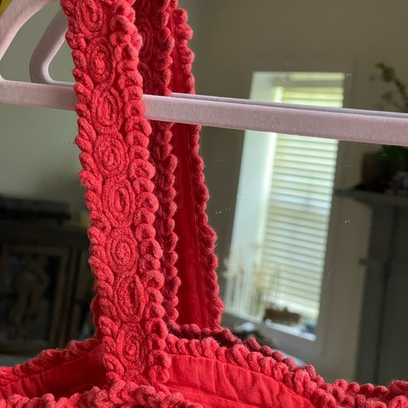 Sea New York 100% Cotton Red Orange Camila Pleating Romper - Picture 13 of 15